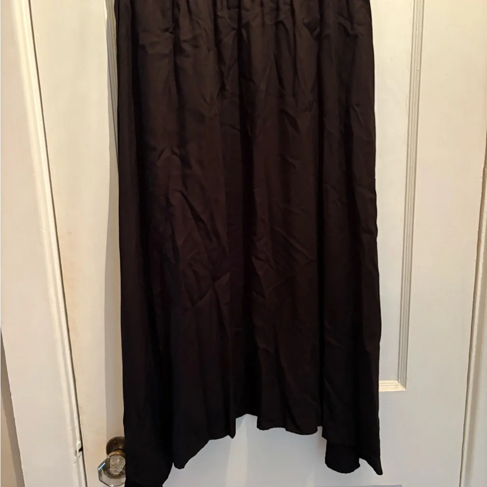 ALC Black Midi A-Line Skirt with High-Low Hem - Picture 5 of 5